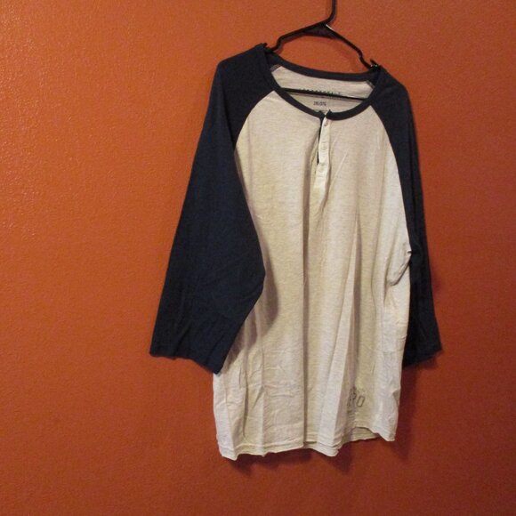 Aeropostale Men 2X Large Blue Light Gray Warm Outdoors Long Sleeve Shirt - Picture 2 of 6